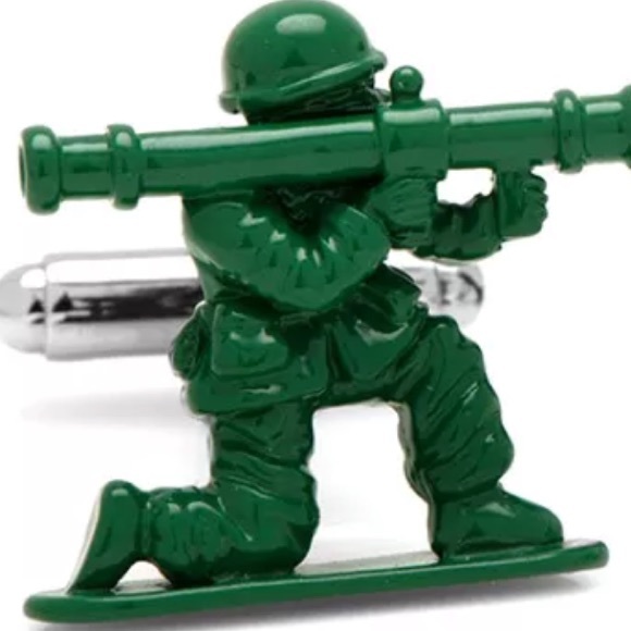 Stainless Steel Army Men Cufflinks New In Box - Picture 4 of 8